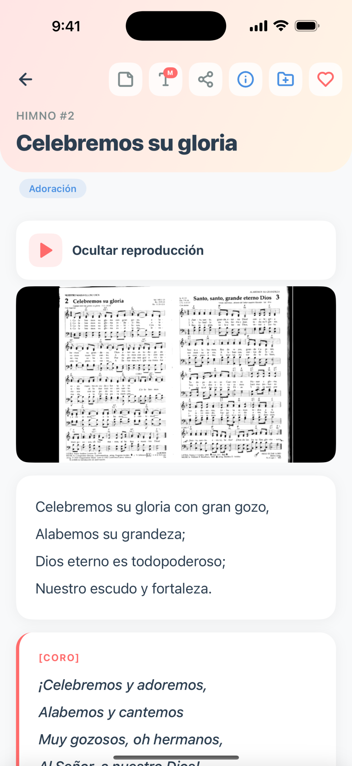 Reproductor de audio integrado del himno